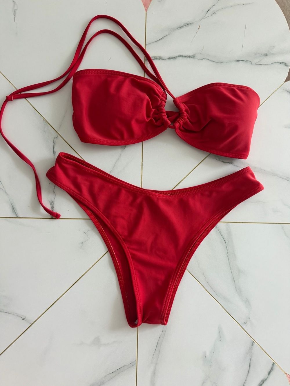 Red Two-Piece Bikini Set - Picture 8 of 9